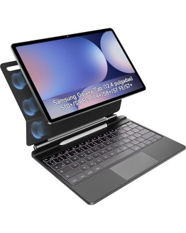 HOU Funda con Teclado para Samsung Galaxy Tab S10+/S9 FE+/S9+/S8+/S7 FE/S7+ (12,4 Pulgadas) Teclado magnético Flotante, trackpad, Ranura para S Pen, retroiluminación de 7 Colores, Español Ñ, Negro Foto de portada de HOU Funda con Teclado para Samsung Galaxy Tab S10+/S9 FE+/S9+/S8+/S7 FE/S7+ (12,4 Pulgadas) Teclado magnético Flotante, trackpad, Ranura para S Pen, retroiluminación de 7 Colores, Español Ñ, Negro