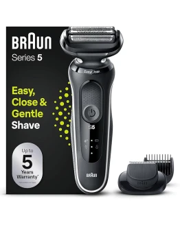 Braun Series 5 Afeitadora Eléctrica Hombre, Máquina de Afeitar Barba con EasyClick, EasyClean, Uso En Seco Y En Mojado, Recargable, Inalámbrica, 51-W1500s, Blanco Foto de portada de Braun Series 5 Afeitadora Eléctrica Hombre, Máquina de Afeitar Barba con EasyClick, EasyClean, Uso En Seco Y En Mojado, Recargable, Inalámbrica, 51-W1500s, Blanco