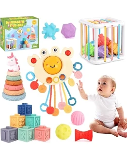 Perbabe Juguetes Montessori Bebes 6-12 Meses 1 2 3 Años, Juguetes Sensoriales Educativos Montessori 26 Piezas Juguetes de Apilar y Encajar, Cubo, Bloques Mordedor Bebe Regalos para Bebés Foto de portada de Perbabe Juguetes Montessori Bebes 6-12 Meses 1 2 3 Años, Juguetes Sensoriales Educativos Montessori 26 Piezas Juguetes de Apilar y Encajar, Cubo, Bloques Mordedor Bebe Regalos para Bebés