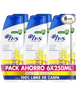 H&S Citrus Fresh Champú Anticaspa para Pelo Graso 250ml, para Uso Diario. Hasta 100% de Protección Anticaspa, Clínicamente Probado. Frescor y Limpieza con Aroma a Cítricos, New Version Foto de portada de H&S Citrus Fresh Champú Anticaspa para Pelo Graso 250ml, para Uso Diario. Hasta 100% de Protección Anticaspa, Clínicamente Probado. Frescor y Limpieza con Aroma a Cítricos, New Version