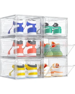 TidyTrove Cajas de Zapatos, 6 Cajas de Almacenamiento de Zapatos de Plástico Transparente Apilables, Contenedores Organizadores de Zapatos con tapas para Mujeres/Hombres, Blanco Foto de portada de TidyTrove Cajas de Zapatos, 6 Cajas de Almacenamiento de Zapatos de Plástico Transparente Apilables, Contenedores Organizadores de Zapatos con tapas para Mujeres/Hombres, Blanco