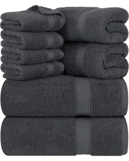 Utopia Towels – Juego de Toallas Premium de 8 Piezas, 2 Toallas de baño, 2 Toallas de Mano y 4 toallitas – Algodón – Calidad del Hotel, súper Suave y Altamente Absorbente (Gris) Foto de portada de Utopia Towels - Juego de Toallas Premium de 8 Piezas, 2 Toallas de baño, 2 Toallas de Mano y 4 toallitas - Algodón - Calidad del Hotel, súper Suave y Altamente Absorbente (Gris)